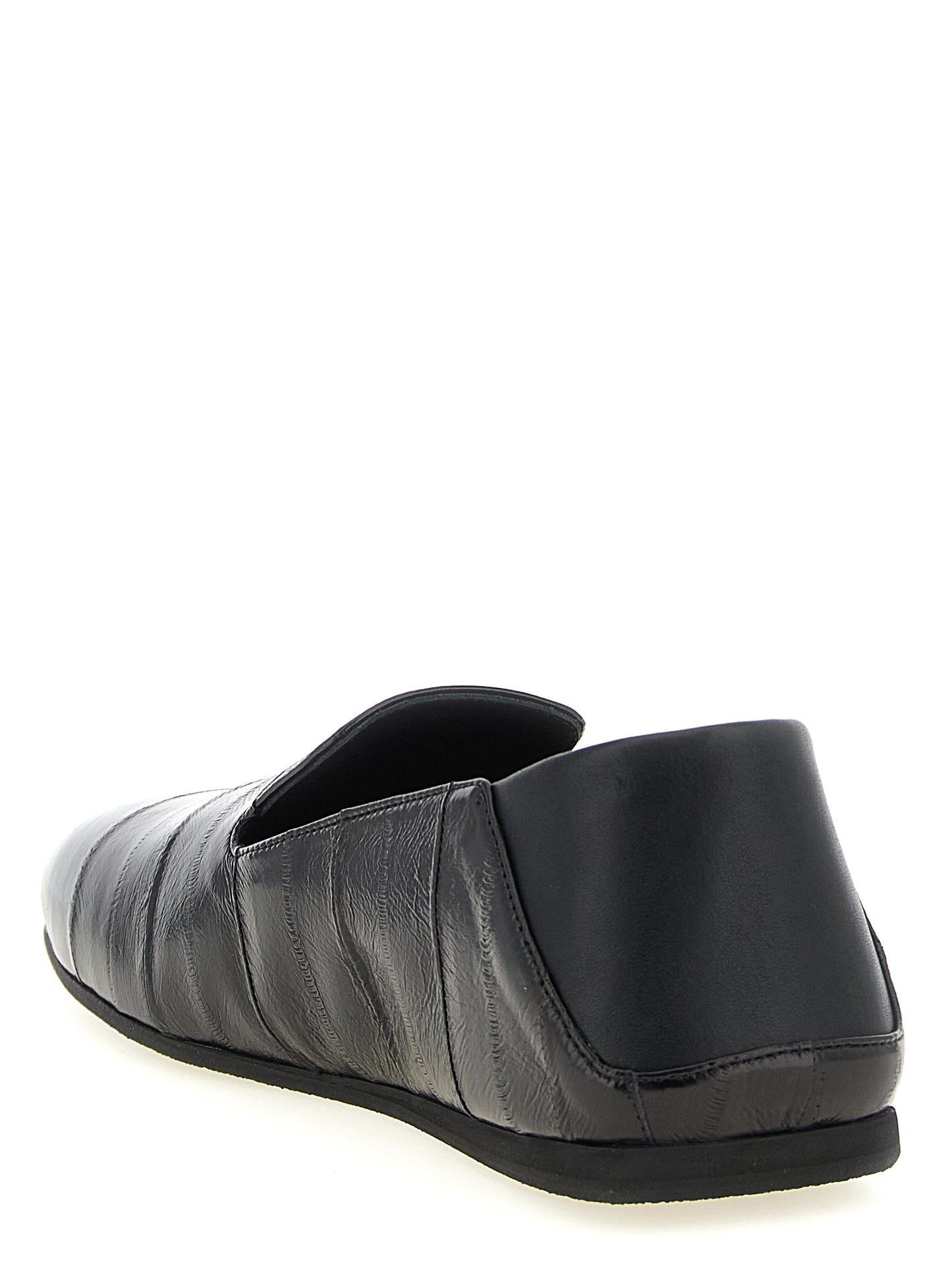Giuseppe Zanotti Black Leather Slip-On Loafers schwarz