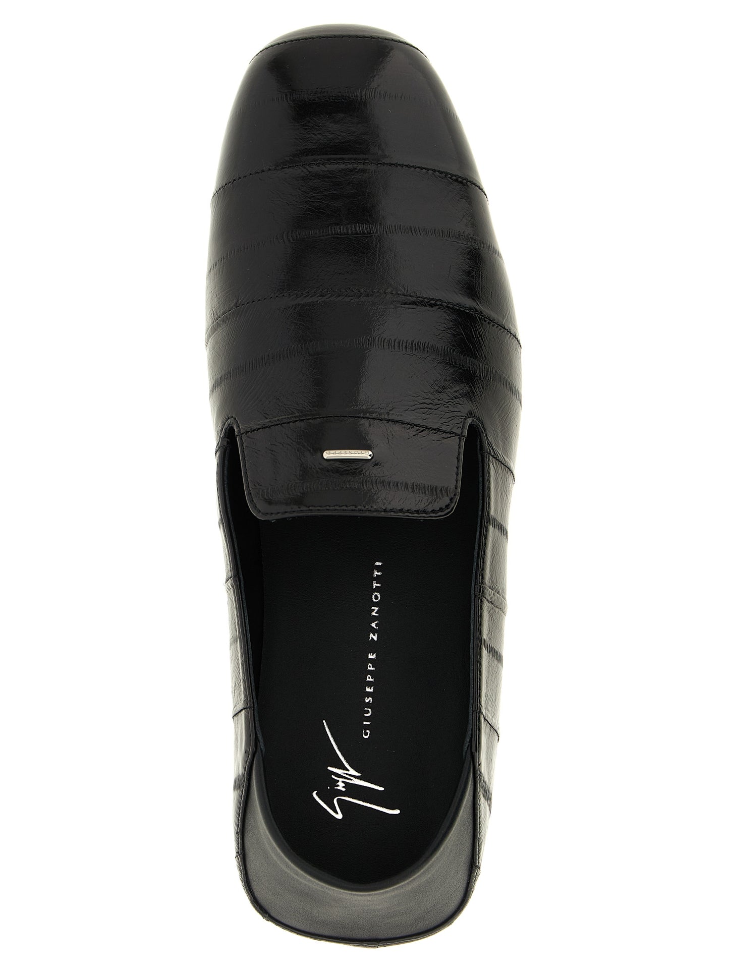 Giuseppe Zanotti Black Leather Slip-On Loafers schwarz