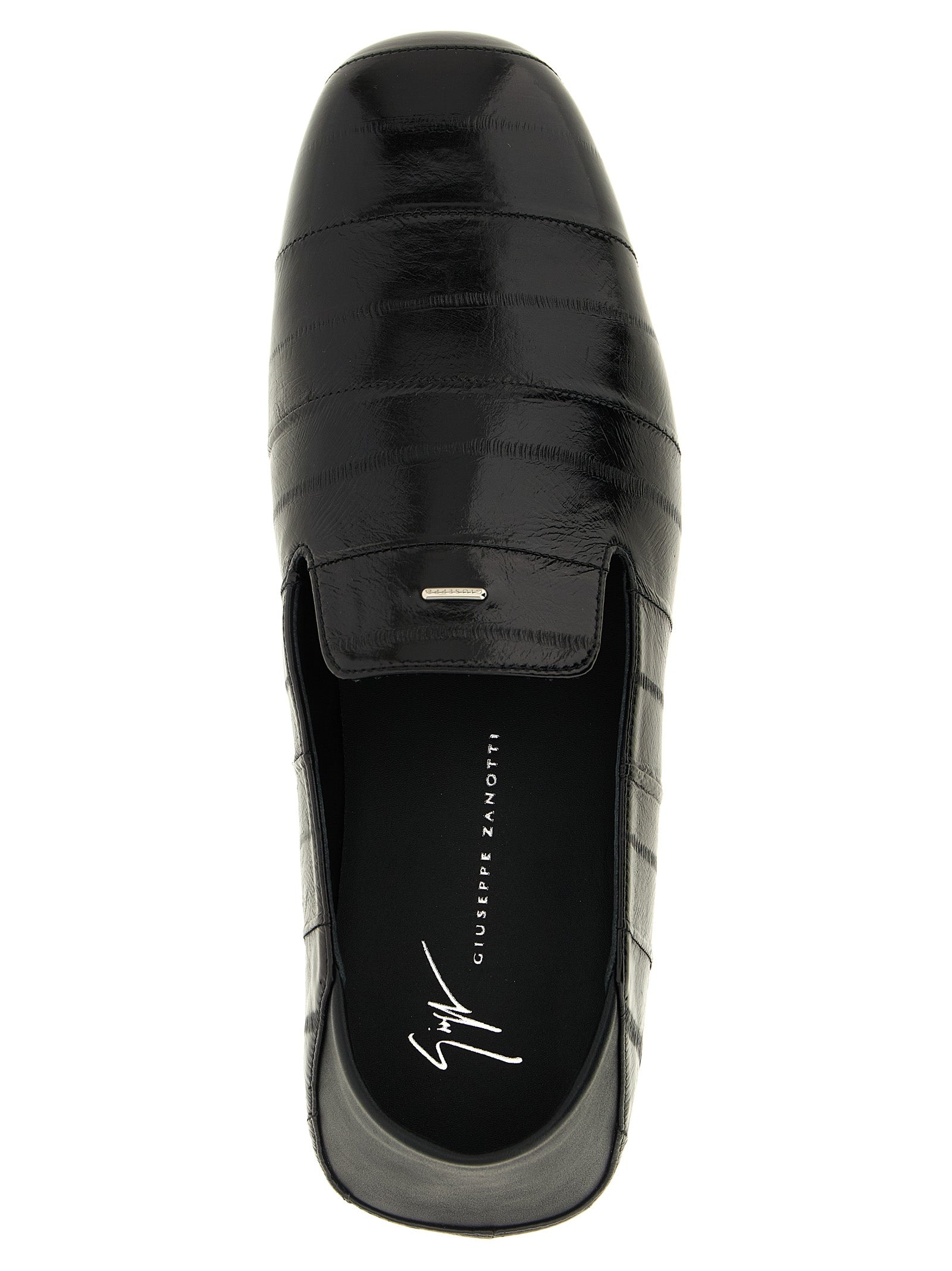 Giuseppe Zanotti Black Leather Slip-On Loafers schwarz