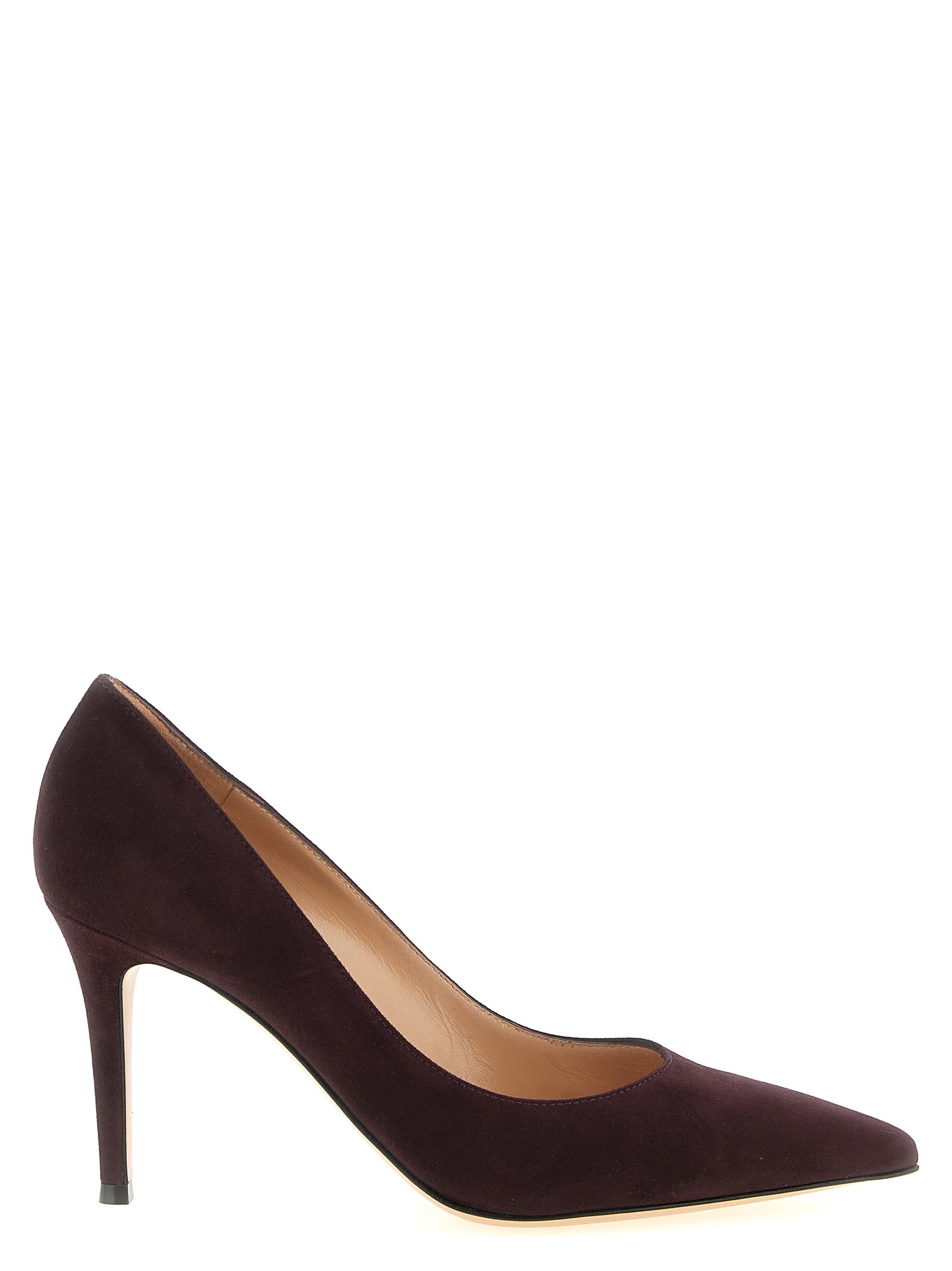 Gianvito Rossi Bordeaux Suede Leather High Heel Pumps