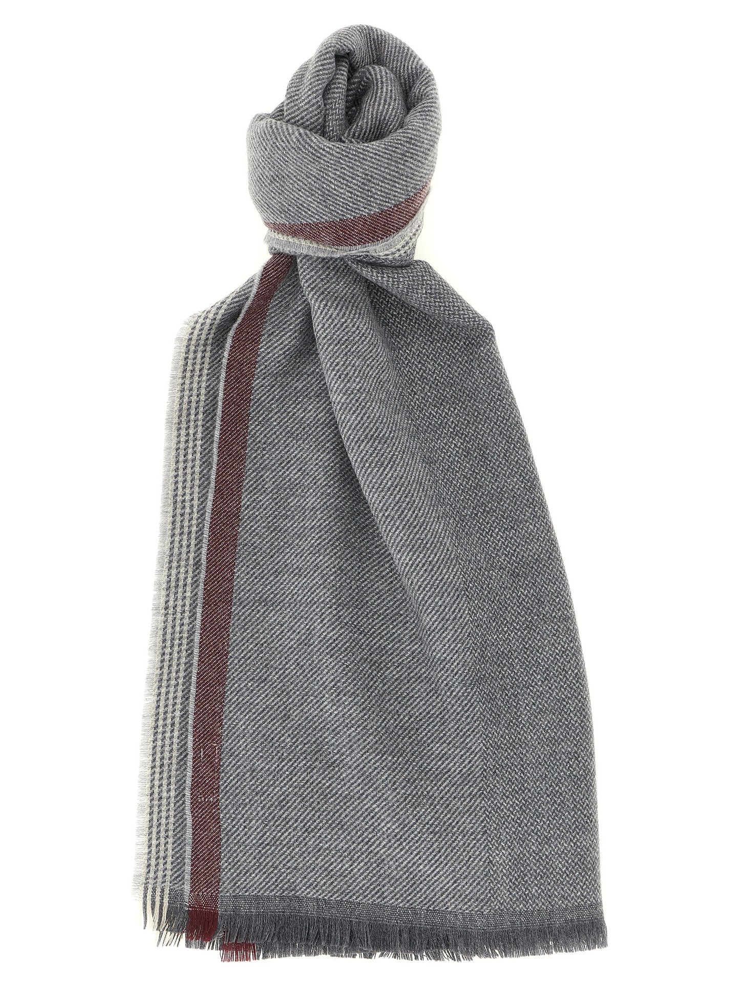 Brunello Cucinelli Gray Wool Scarf grau