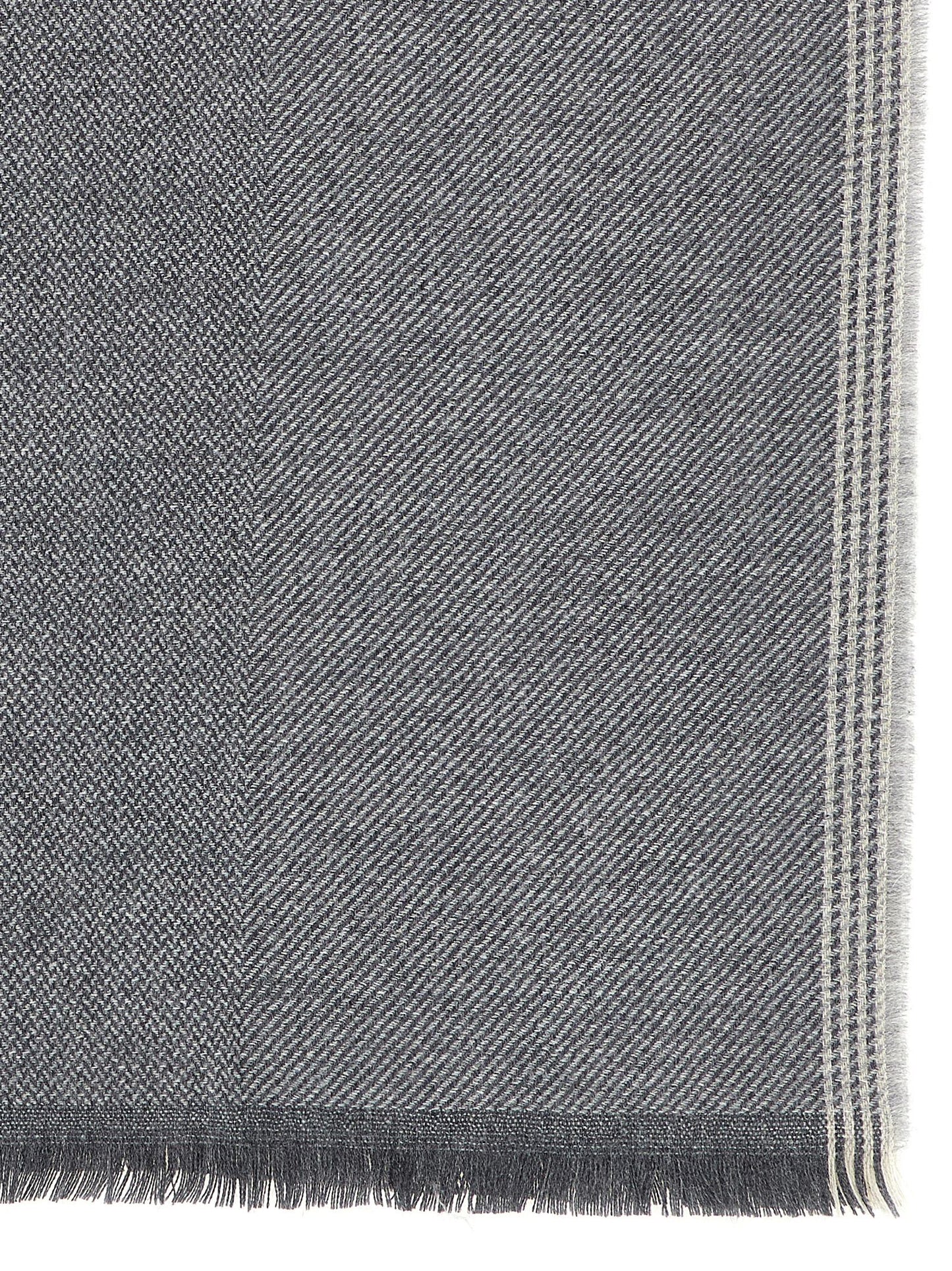 Brunello Cucinelli Gray Wool Scarf grau
