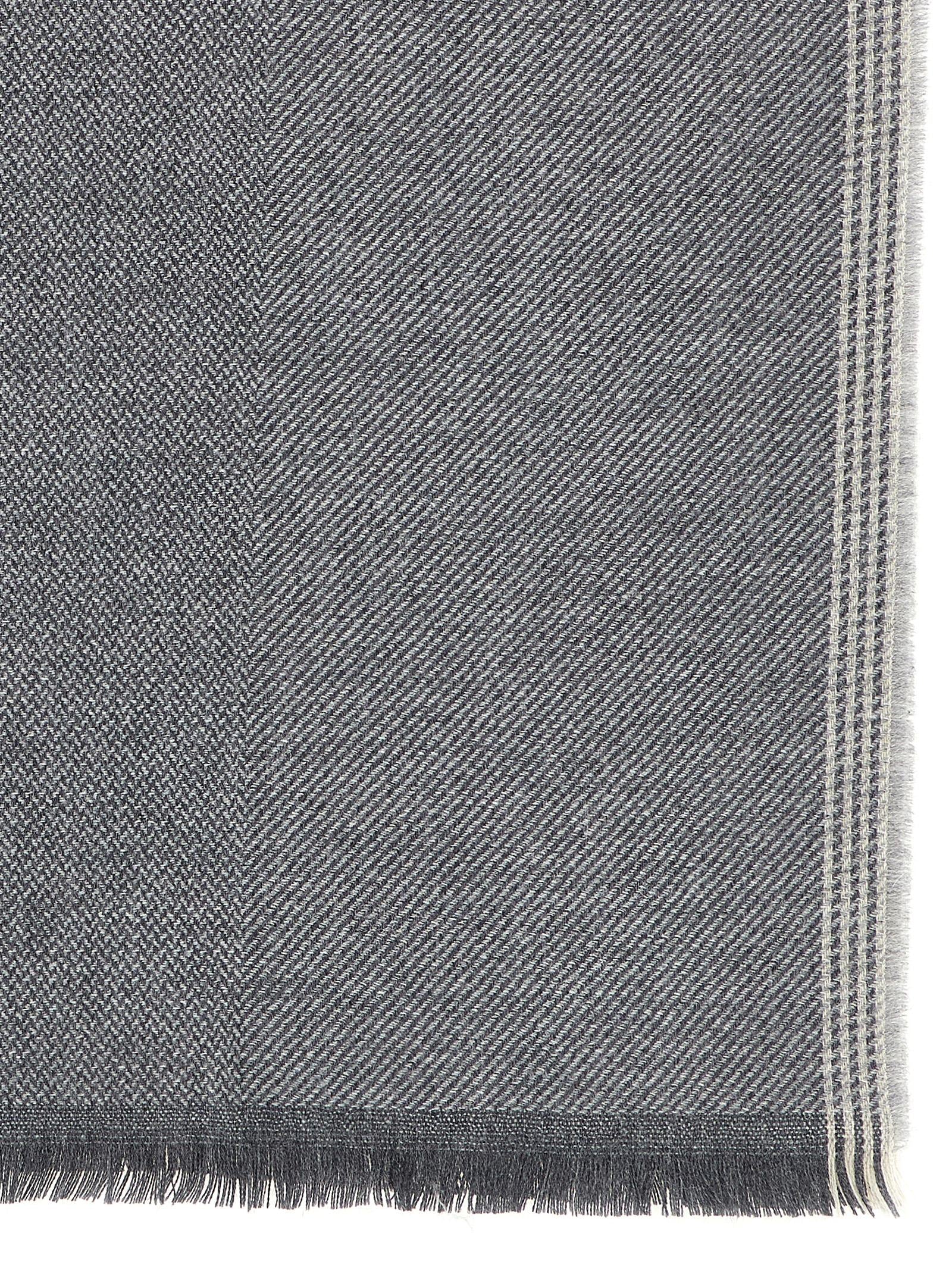 Brunello Cucinelli Gray Wool Scarf grau