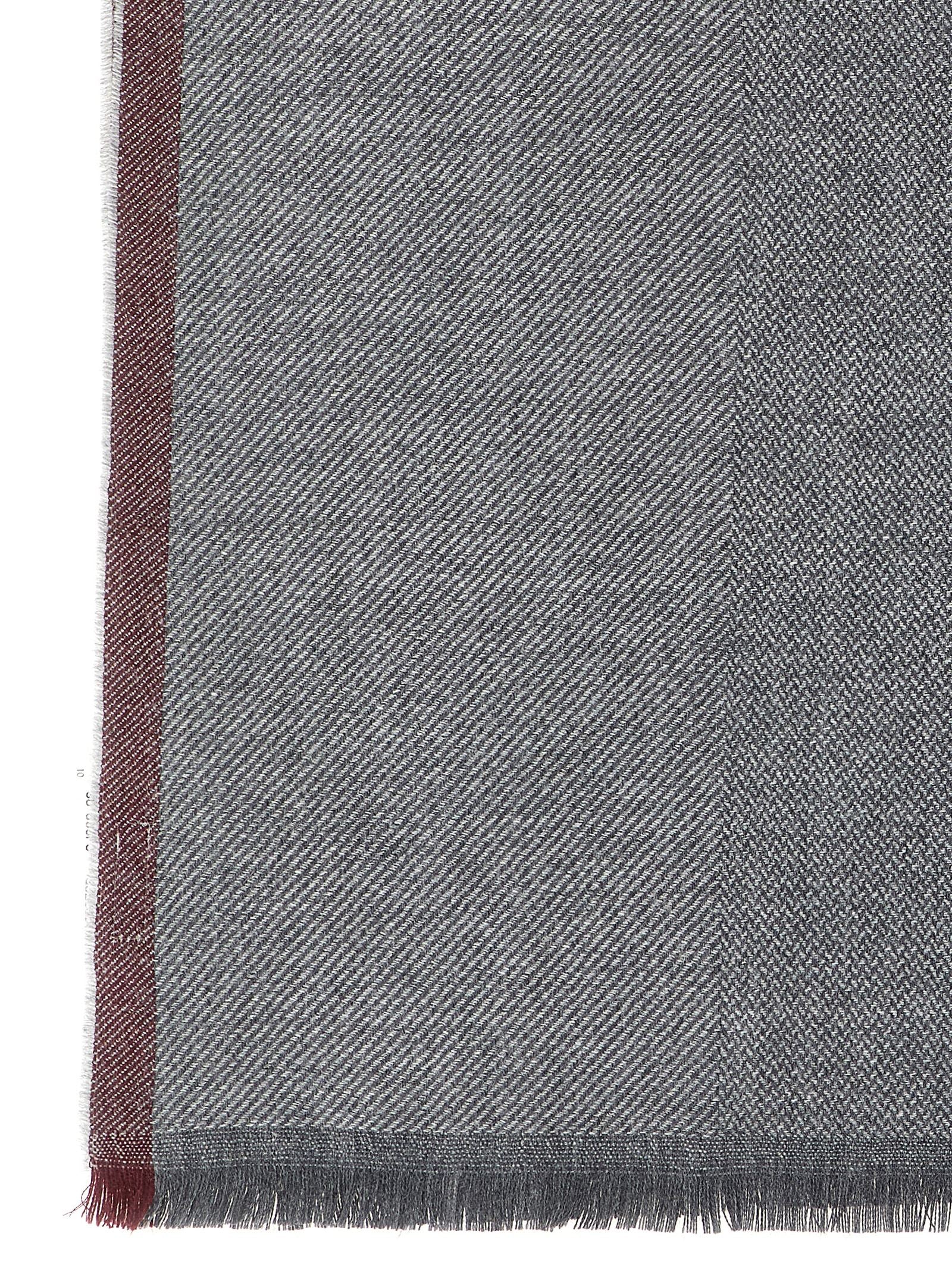 Brunello Cucinelli Gray Wool Scarf grau