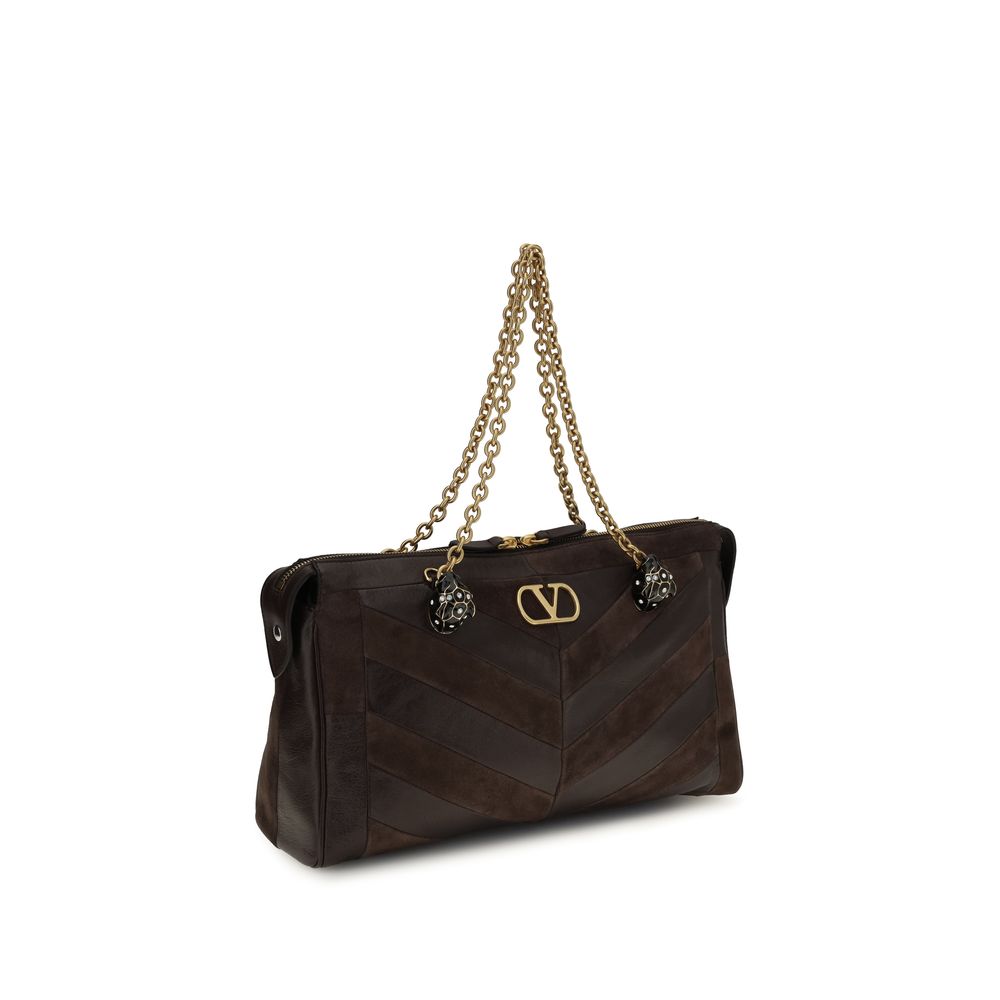 Valentino Garavani Brown Medium Panthea Shoulder Bag braun