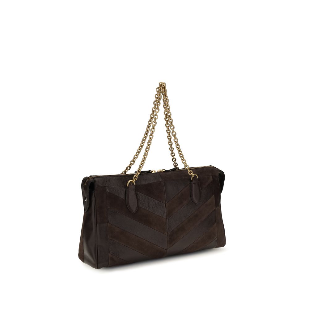 Valentino Garavani Brown Medium Panthea Shoulder Bag braun