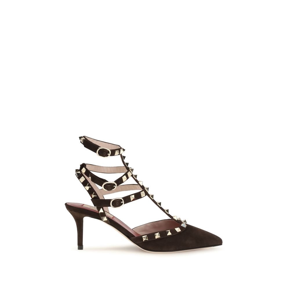 Valentino Garavani Brown 'Rockstud' Pumps braun