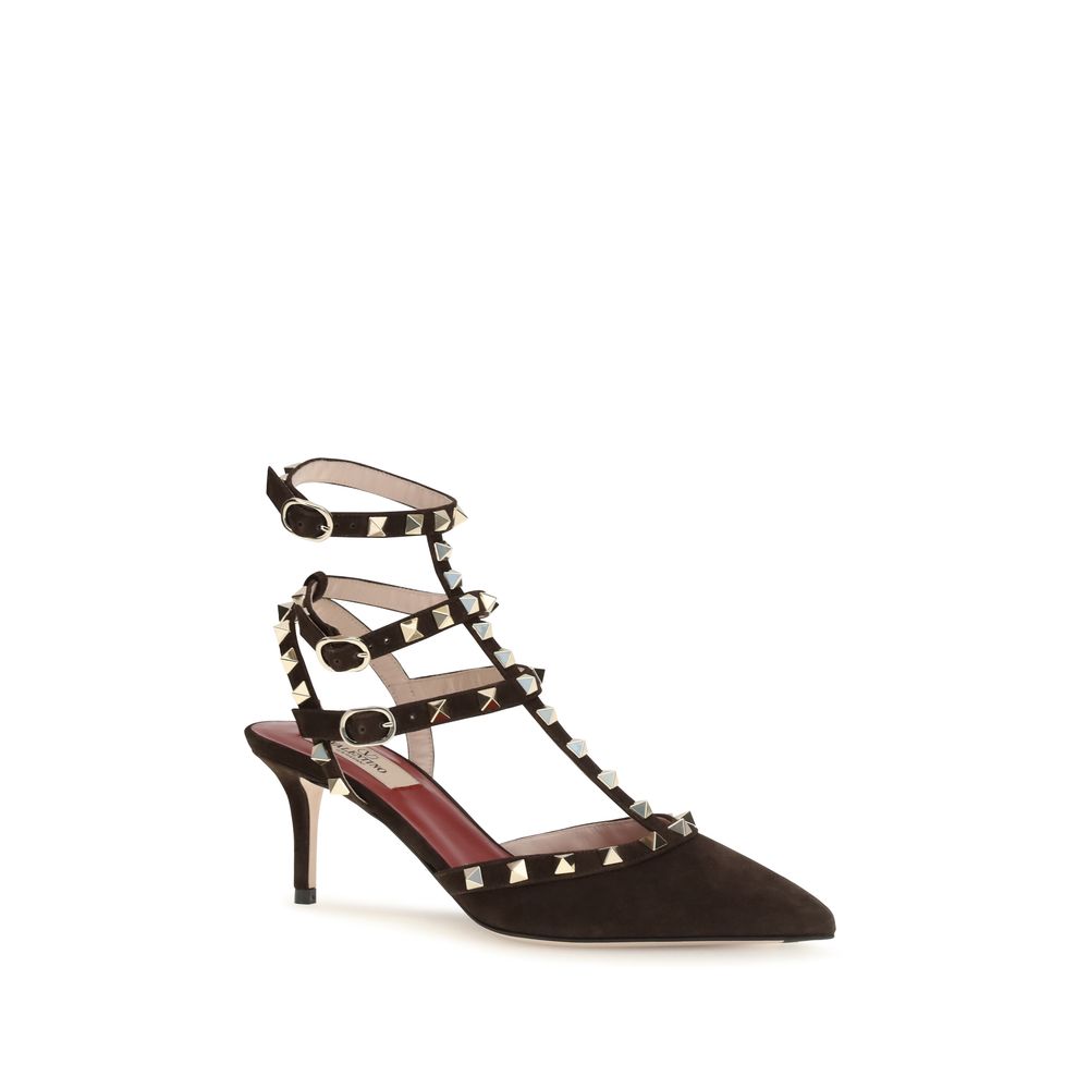 Valentino Garavani Brown 'Rockstud' Pumps braun