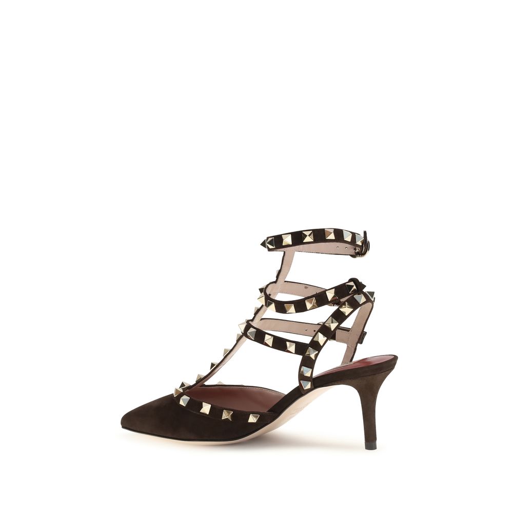 Valentino Garavani Brown 'Rockstud' Pumps braun