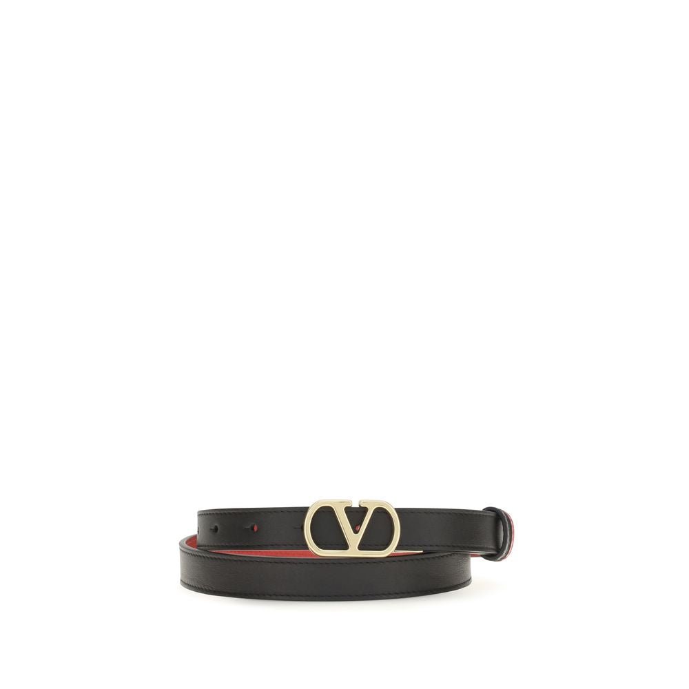 Valentino Garavani Black Reversible VLogo Signature Belt schwarz