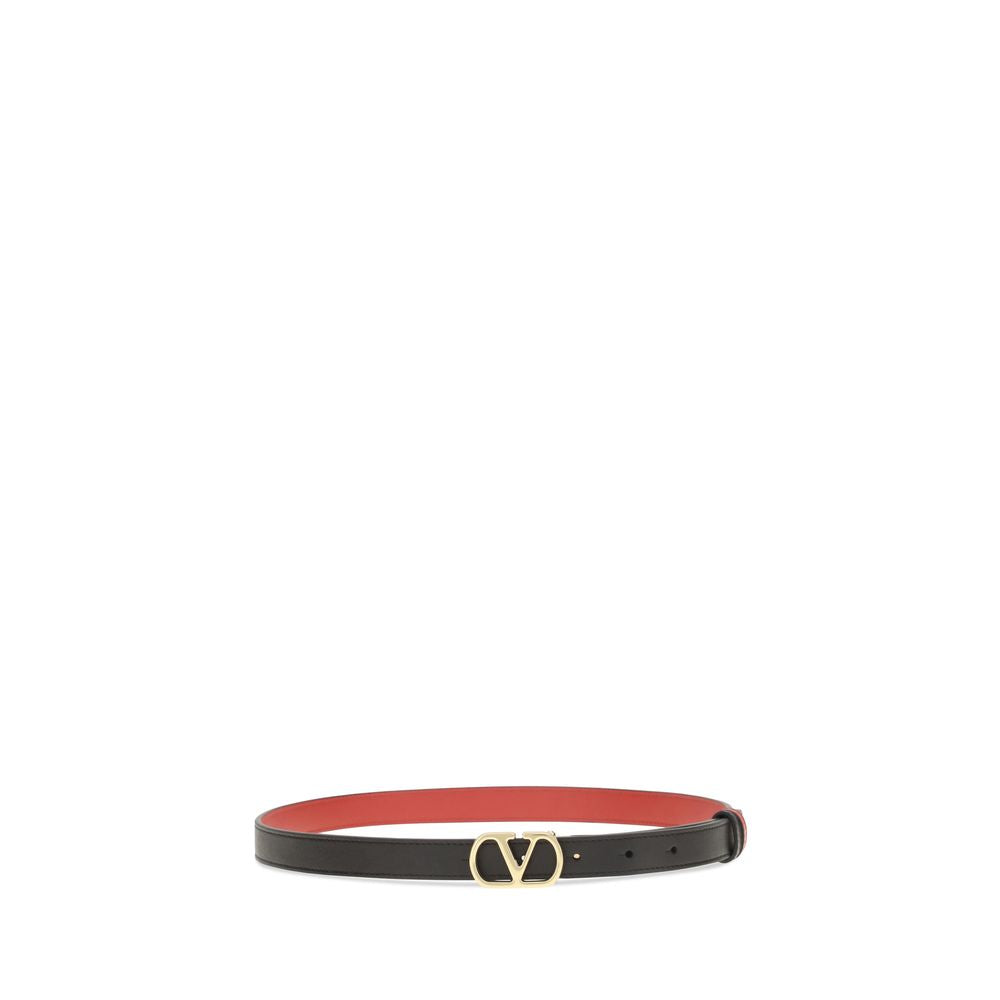 Valentino Garavani Black Reversible VLogo Signature Belt schwarz
