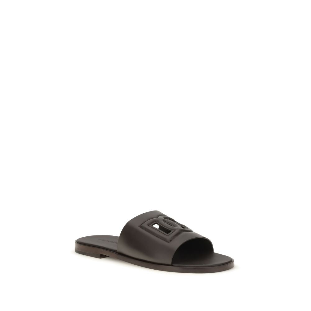 Dolce & Gabbana Brown 'Slip-On' Mini Sandals braun
