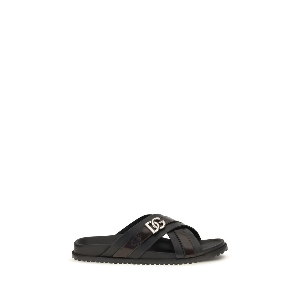 Dolce & Gabbana Black 'Eva' Sandals schwarz
