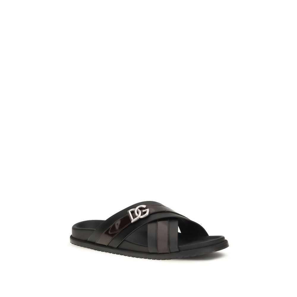 Dolce & Gabbana Black 'Eva' Sandals schwarz