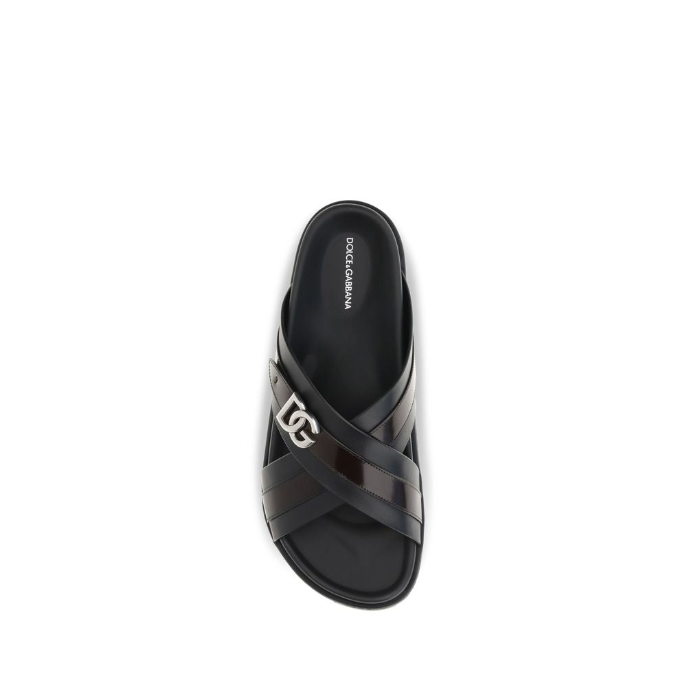 Dolce & Gabbana Black 'Eva' Sandals schwarz