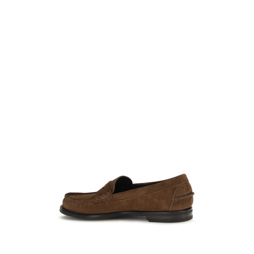 Prada Brown Suede Leather Slip-On Loafers braun