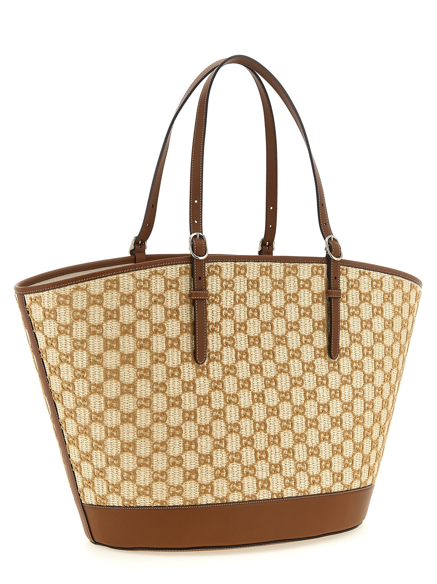 Gucci Brown Cotton Handbag braun