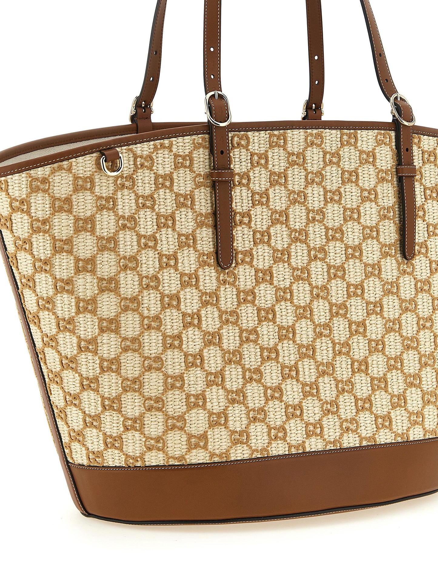 Gucci Brown Cotton Handbag braun