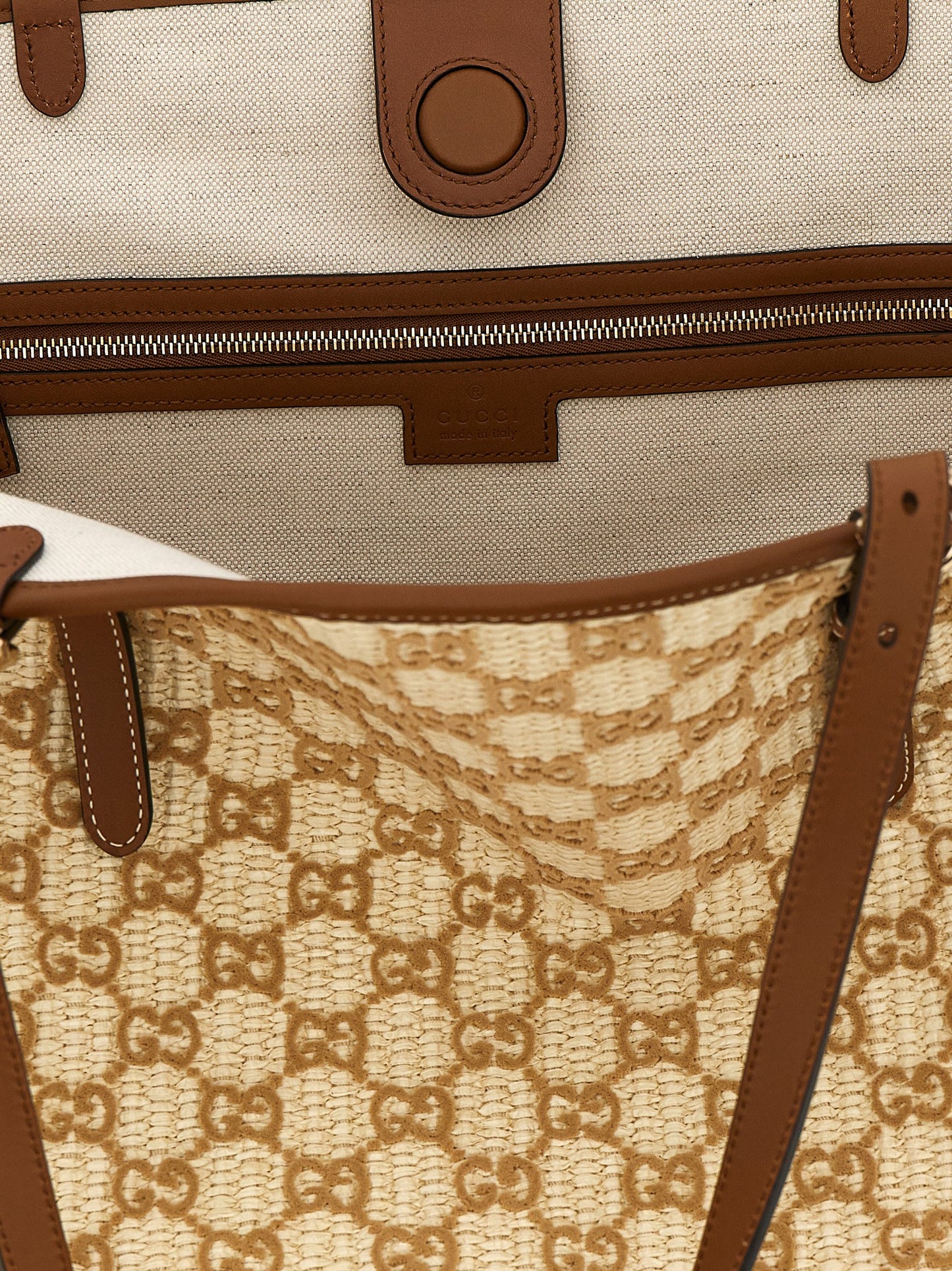 Gucci Brown Cotton Handbag braun