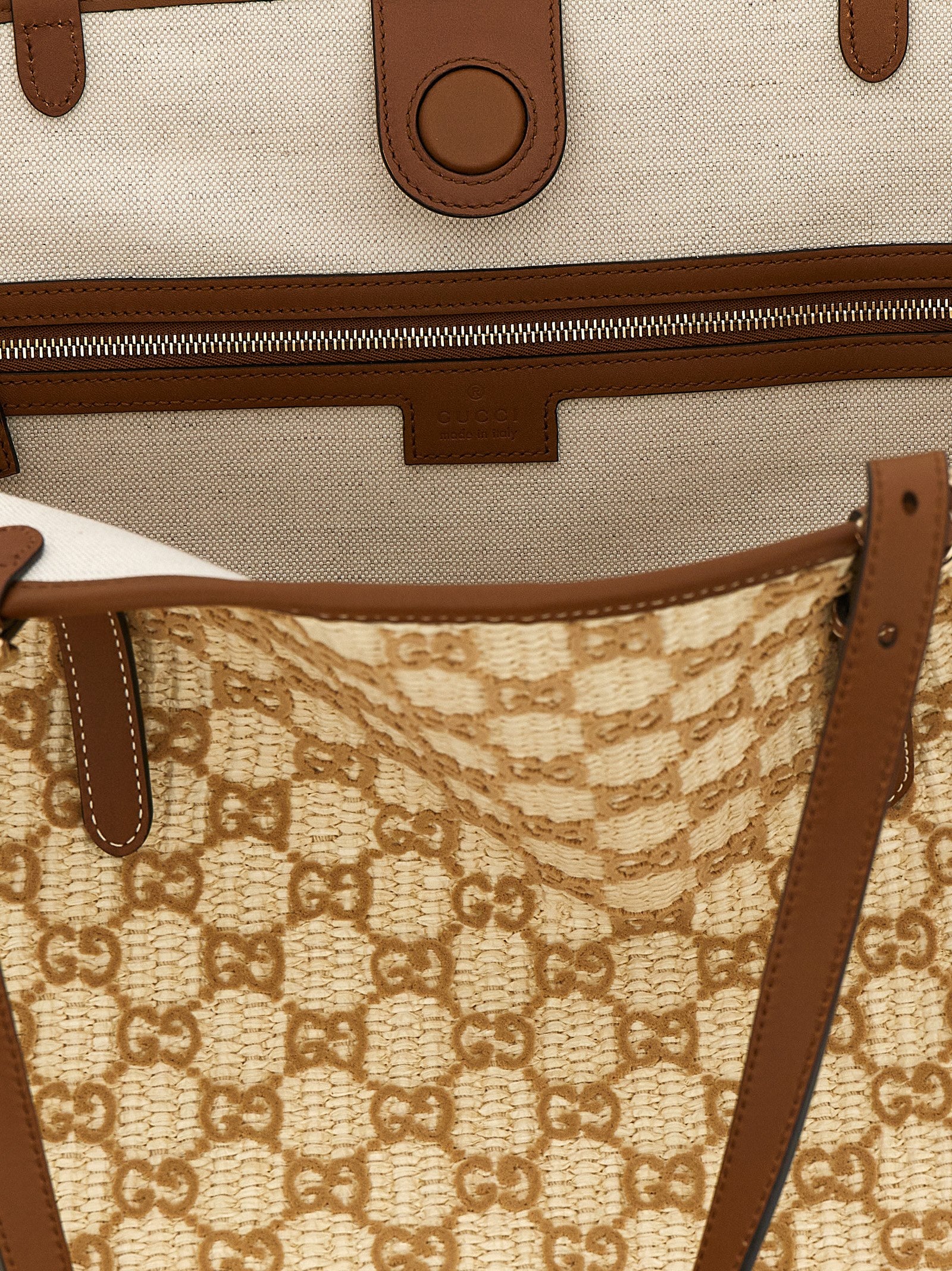 Gucci Brown Cotton Handbag braun