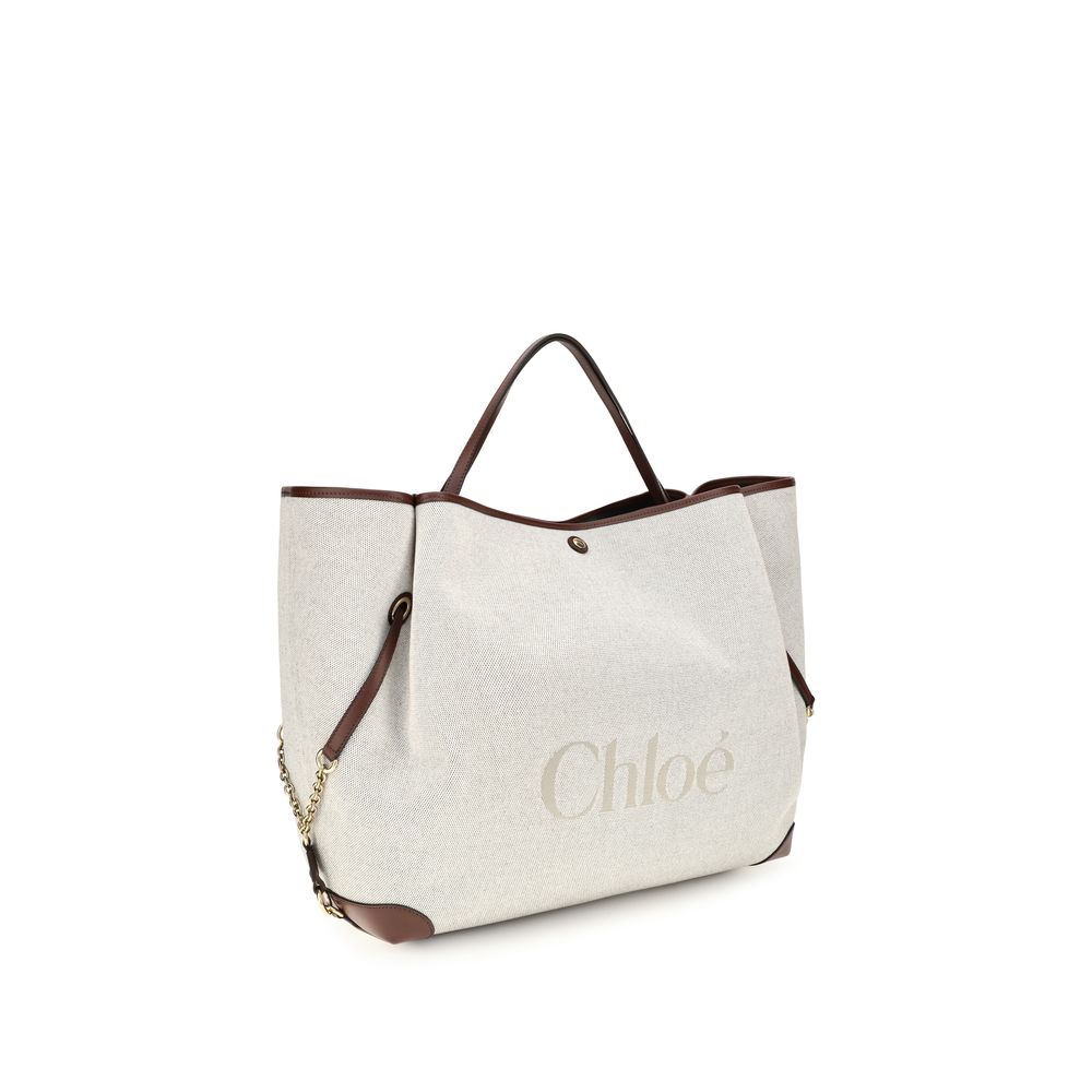 Chloé Beige Large Carry Tote Bag Shoulder