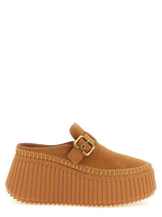 Chloé Beige 'Slip-On Platform' Sandals