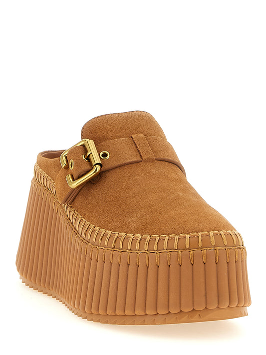 Chloé Beige 'Slip-On Platform' Sandals