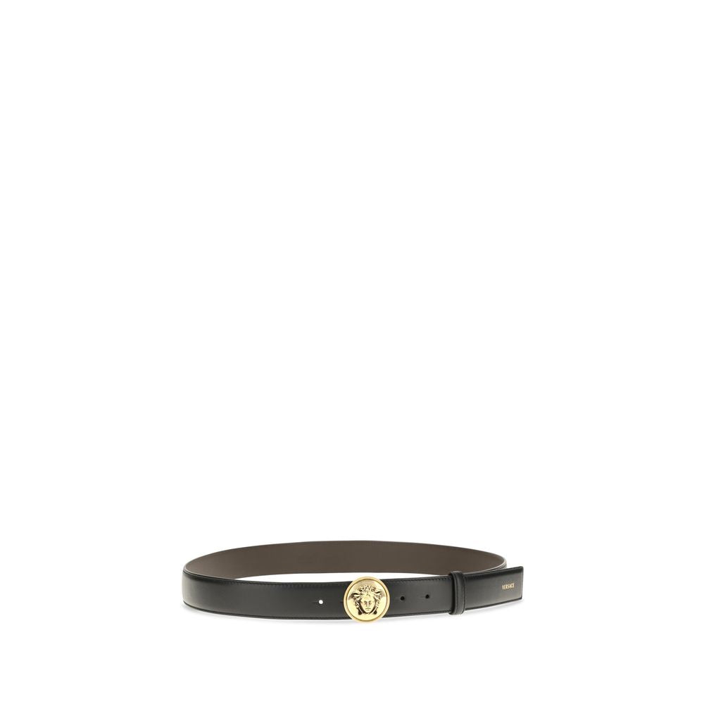 Versace Black Medusa Buckle Leather Belt schwarz