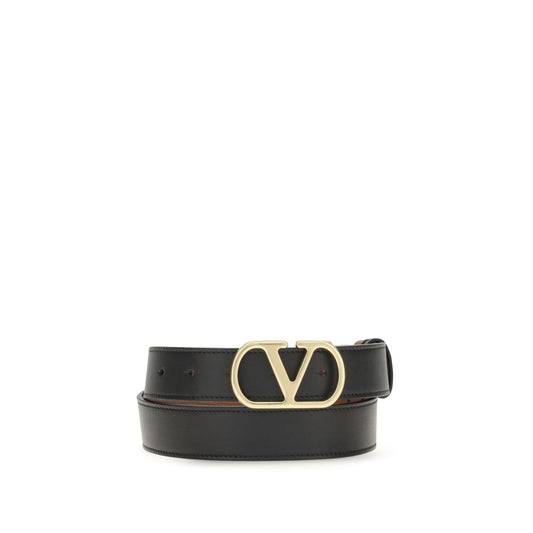 Valentino Garavani Black Reversible VLogo Signature Belt schwarz