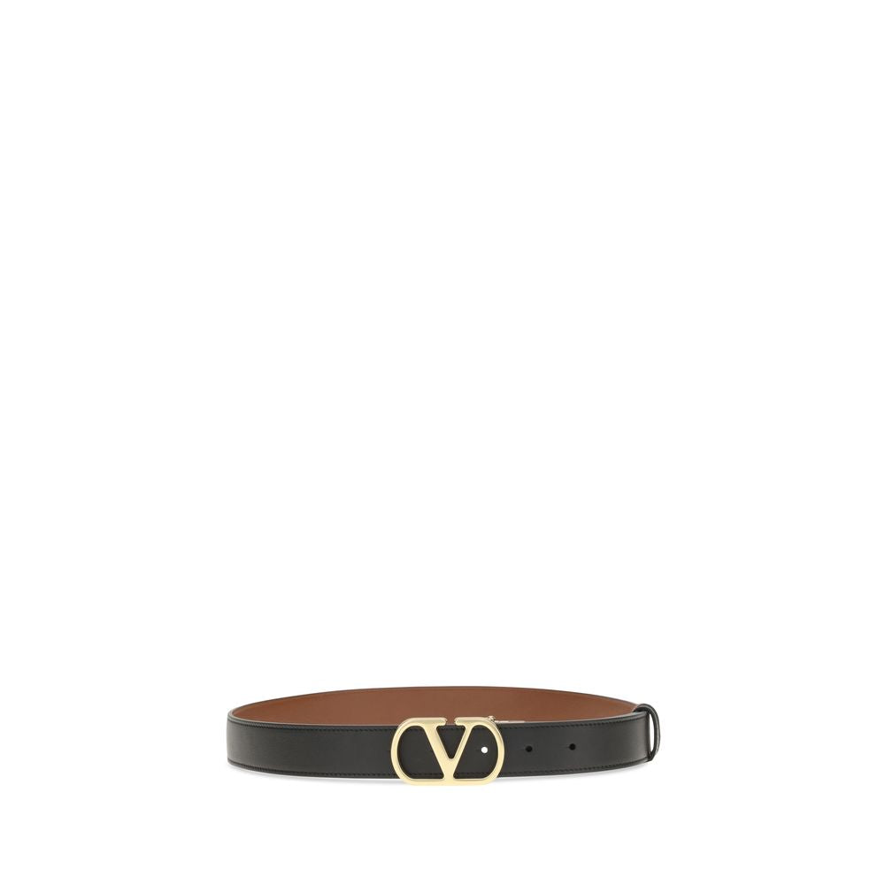 Valentino Garavani Black Reversible VLogo Signature Belt schwarz
