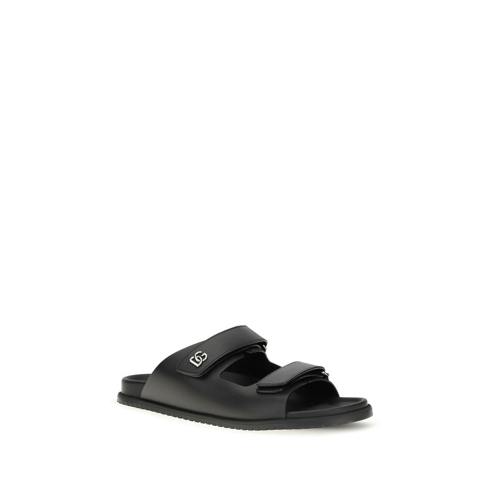 Dolce & Gabbana Black 'Eva' Sandals schwarz
