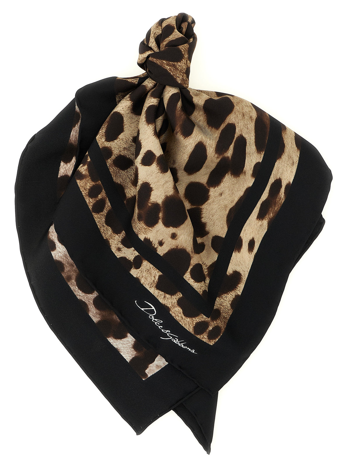 Dolce & Gabbana Brown Silk Scarf braun