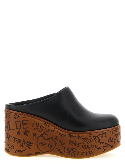 Chloé Black 'Slip-On' Sandals schwarz