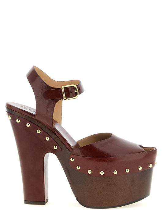 Chloé Bordeaux 'Meret' Sandals