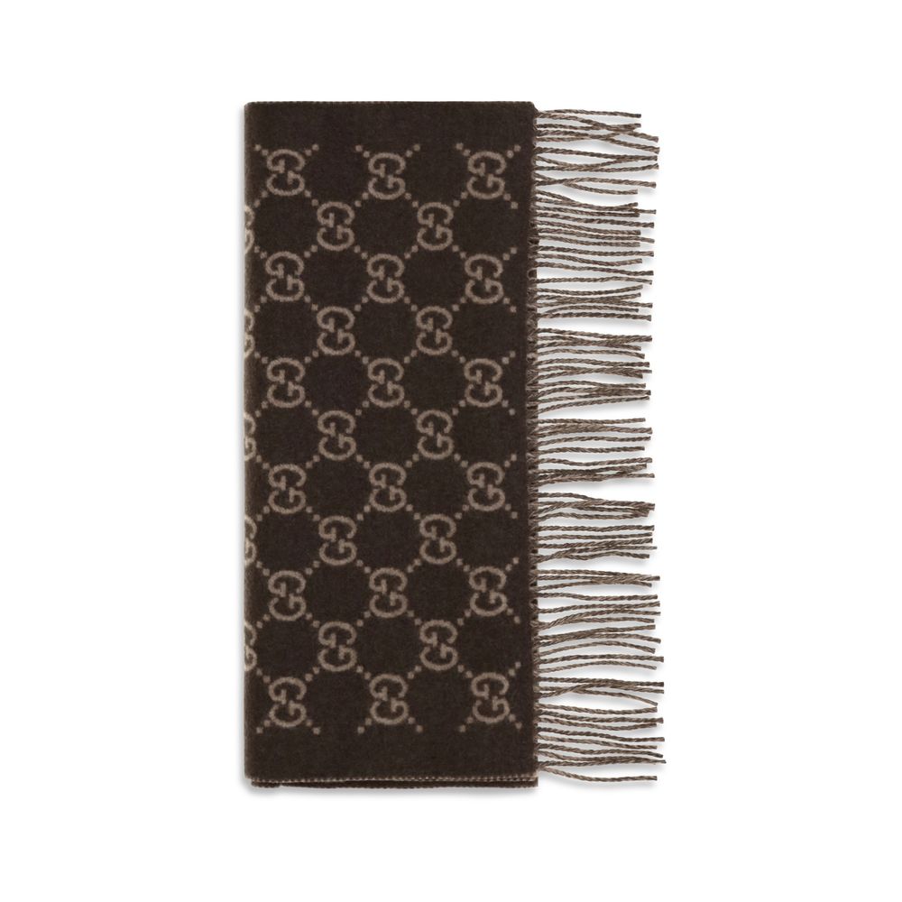 Gucci Brown GG Cashmere Scarf braun