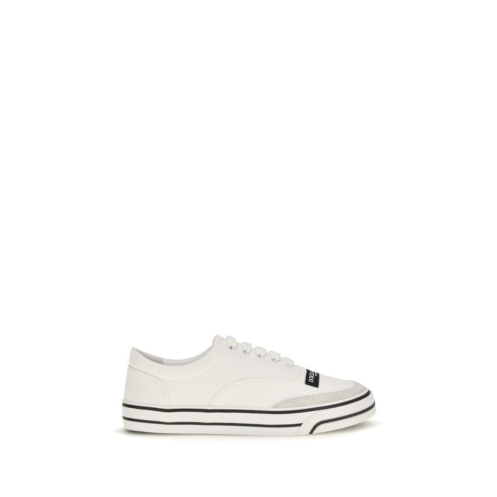 Dolce & Gabbana White Cotton Low Top Sneakers weiss