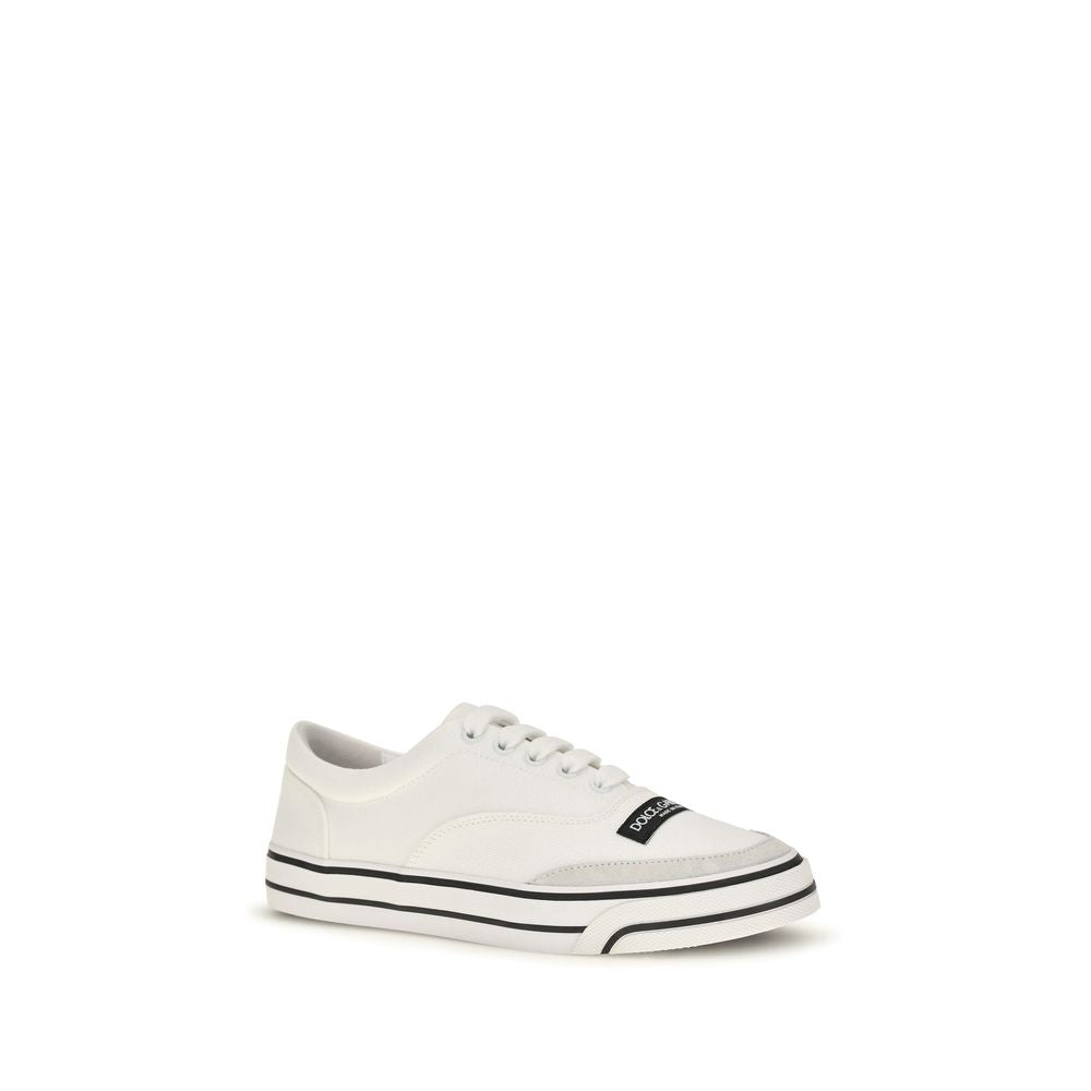 Dolce & Gabbana White Cotton Low Top Sneakers weiss