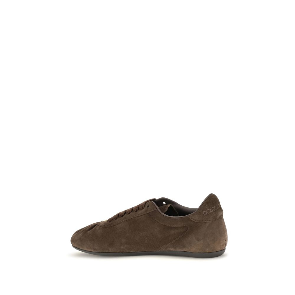 Dolce & Gabbana Brown Suede Leather Low Top Sneakers braun