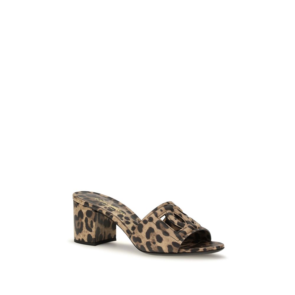 Dolce & Gabbana Beige Leather Mules