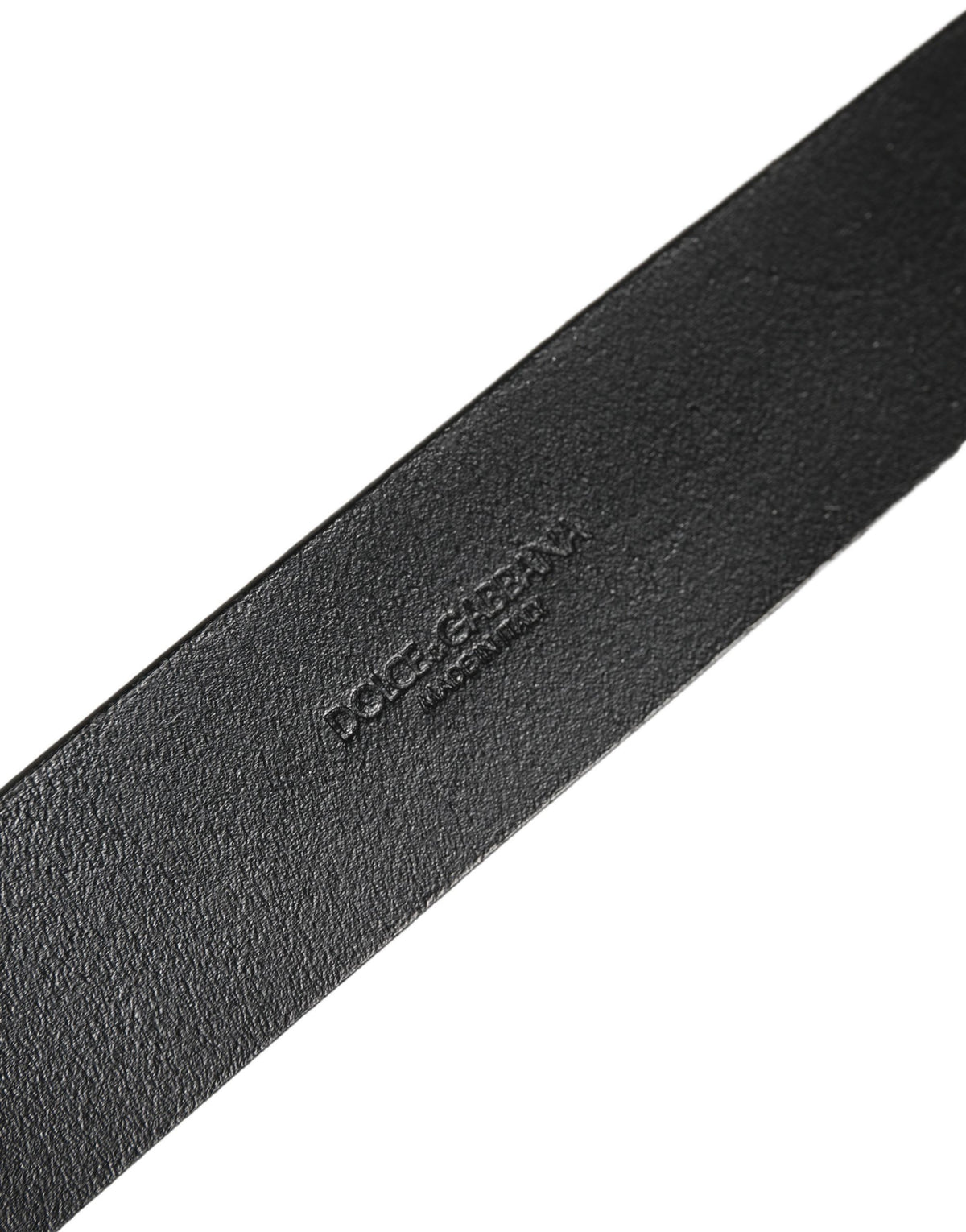 Dolce & Gabbana Black Leather Brushed Metal Buckle Men Belt schwarz
