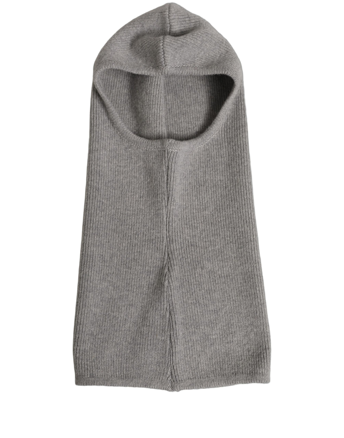 Dolce & Gabbana Men Grey Wool Ribbed Knit Balaclava Wrap One Size Hat grau