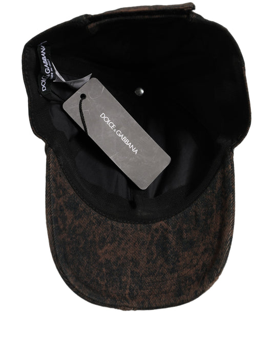 Dolce & Gabbana Men Brown Cotton Distressed Baseball Cap Hat braun