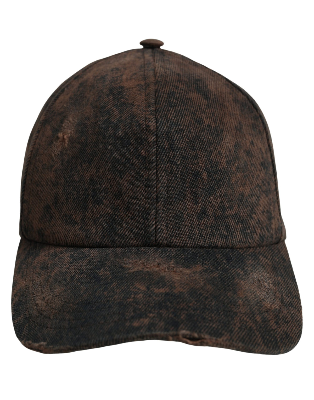 Dolce & Gabbana Men Brown Cotton Distressed Baseball Cap Hat braun