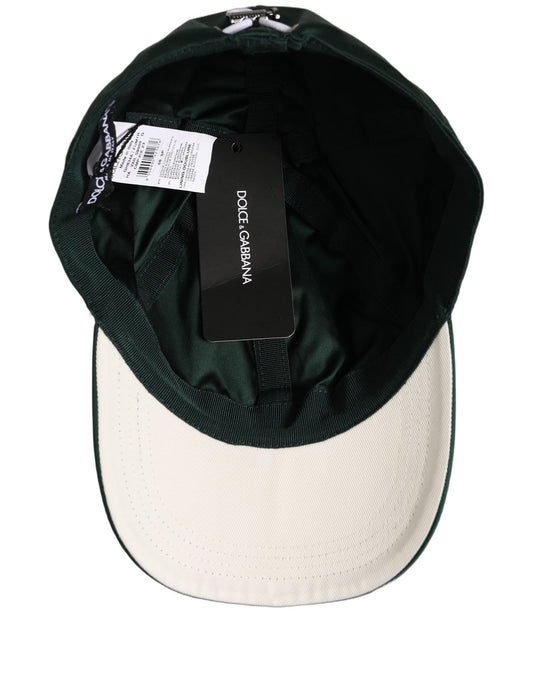 Dolce & Gabbana Men Deep Green Cotton Baseball Cap 6 Panels Hat grun