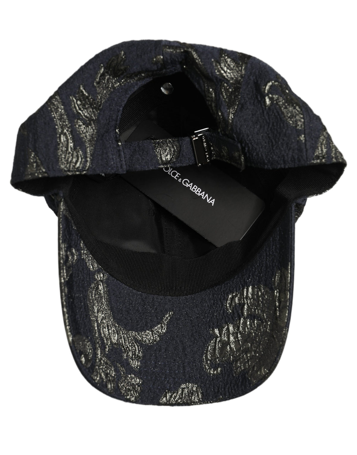 Dolce & Gabbana Men Black Floral Barocco Cotton Baseball Cap Hat schwarz