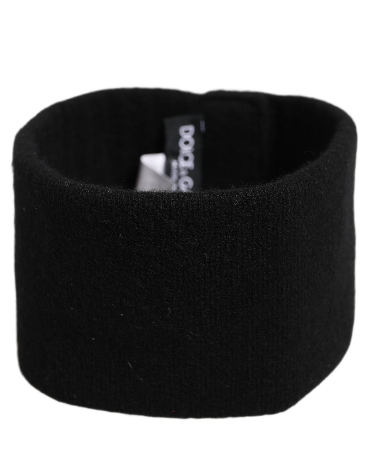 Dolce & Gabbana Men Black Cashmere Knitted Logo Head Band One Size schwarz