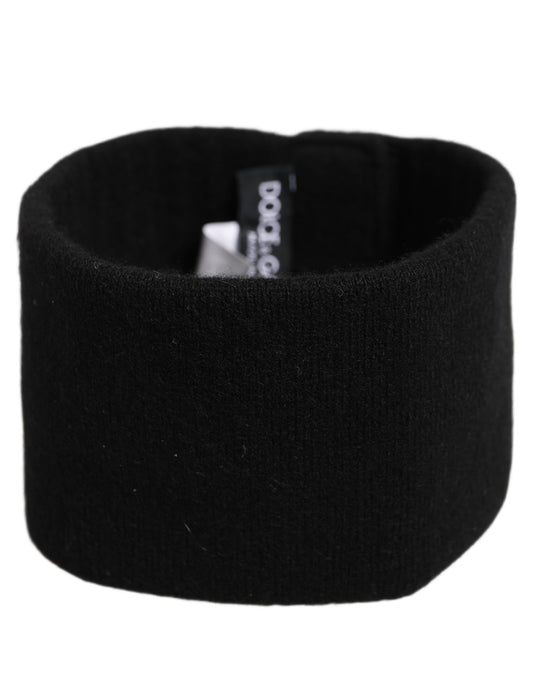 Dolce & Gabbana Men Black Cashmere Knitted Logo Head Band One Size schwarz