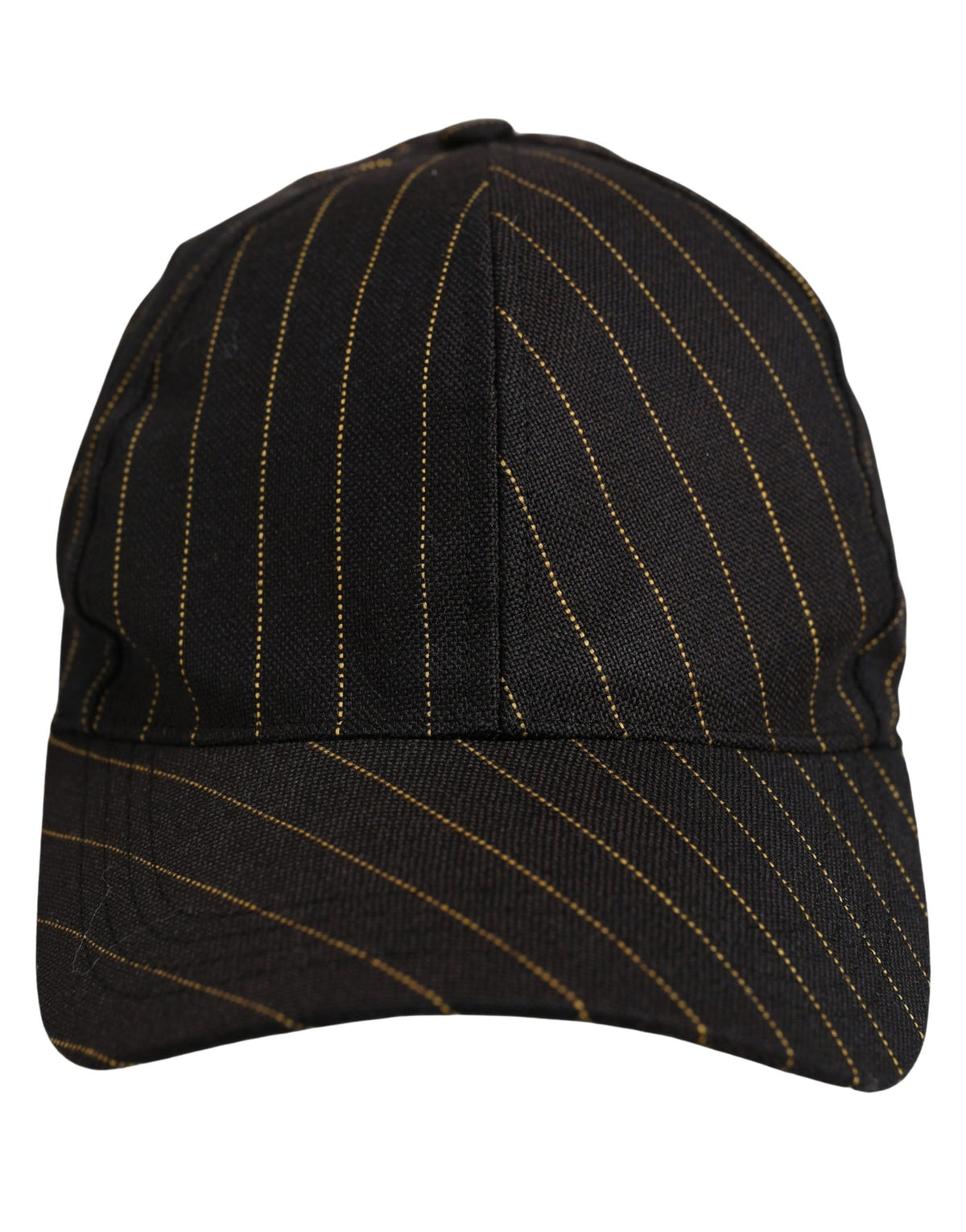 Dolce & Gabbana Black Gold Pinstriped Cotton Baseball Cap Hat schwarz