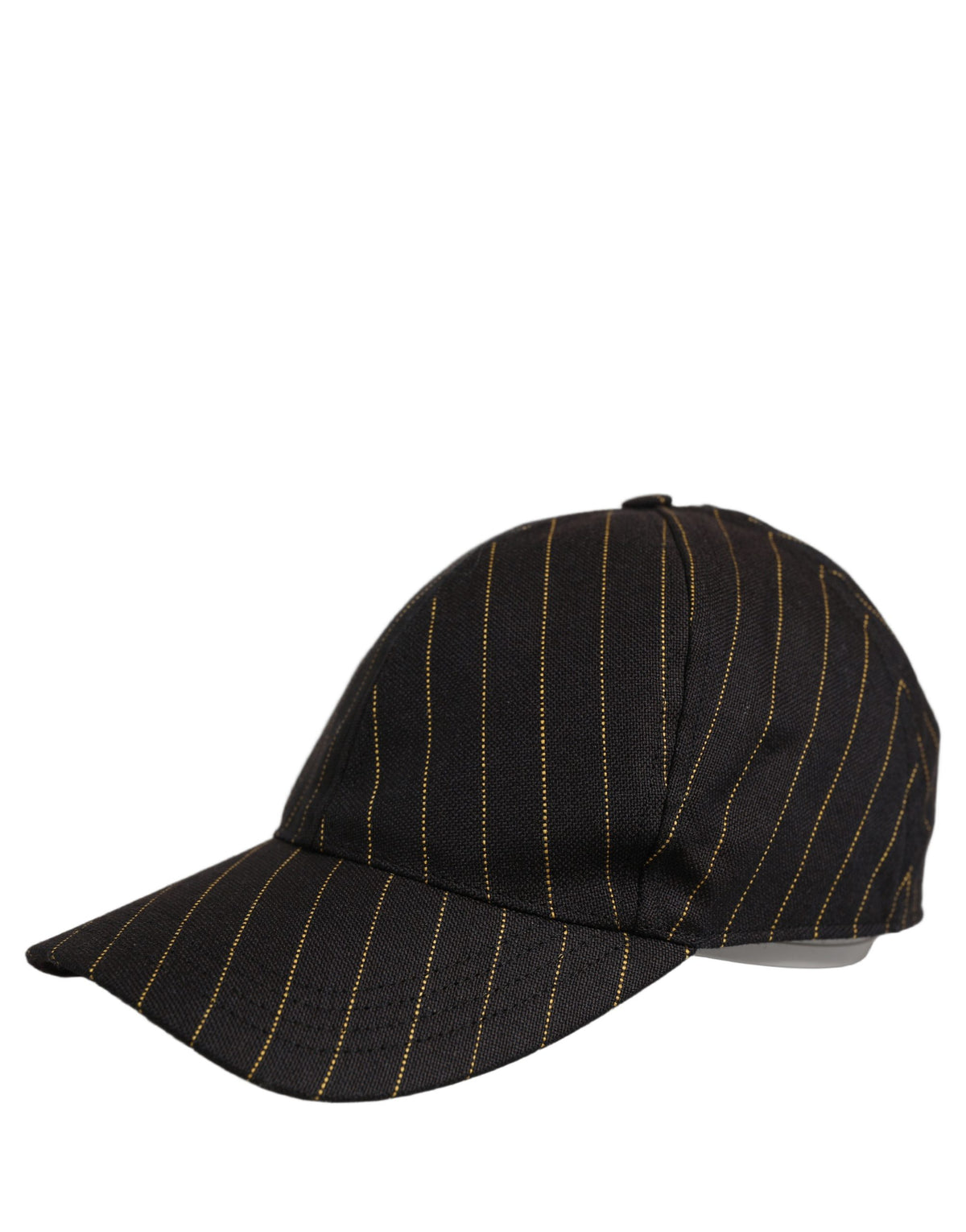 Dolce & Gabbana Black Gold Pinstriped Cotton Baseball Cap Hat schwarz