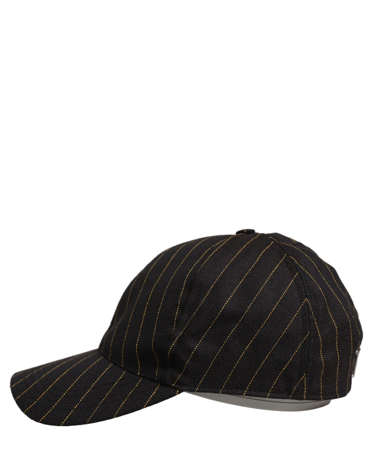 Dolce & Gabbana Black Gold Pinstriped Cotton Baseball Cap Hat schwarz
